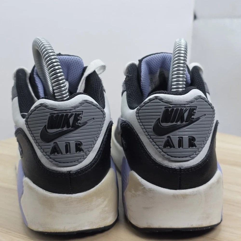 Youth Size 4Y - Nike Air Max 90 LTR Shoes Gray Purple Sneakers W5.5 - DV3607-001 - Picture 6 of 10